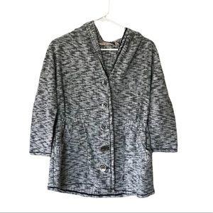 Soft Surroundings Gray Marbled Button-Up Cardigan